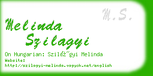 melinda szilagyi business card